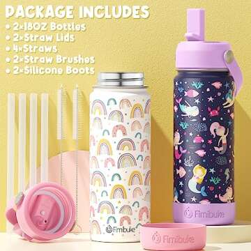 Fimibuke Kids Insulated Water Bottle for School