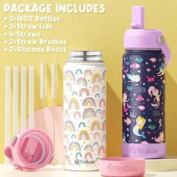 Fimibuke Kids Insulated Water Bottle for School