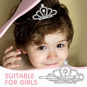 MTLEE 2 Pieces Dog Tiara Crown Hair Clips Clear Crystal Rhinestone Hair Barrettes Pet Crown Clips Puppies Barrette for Pet Dogs Grooming Costume Accessories(Silver)