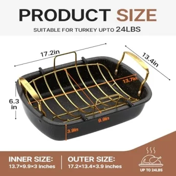 Slow Slog 17x13 Nonstick Roasting Pan for Turkey and Meats