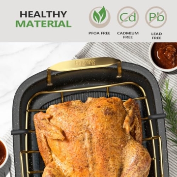Slow Slog 17x13 Nonstick Roasting Pan for Turkey and Meats