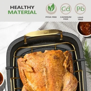 Slow Slog 17x13 Nonstick Roasting Pan for Turkey and Meats