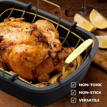 Slow Slog 17x13 Nonstick Roasting Pan for Turkey and Meats