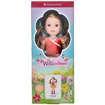 American Girl WellieWishers 14.5-inch Willa Doll with Coral Leotard, Mesh Skirt, Headband, and Boots, For Ages 4+
