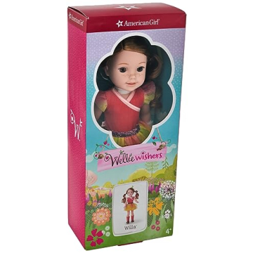 American Girl WellieWishers 14.5-inch Willa Doll with Coral Leotard, Mesh Skirt, Headband, and Boots, For Ages 4+