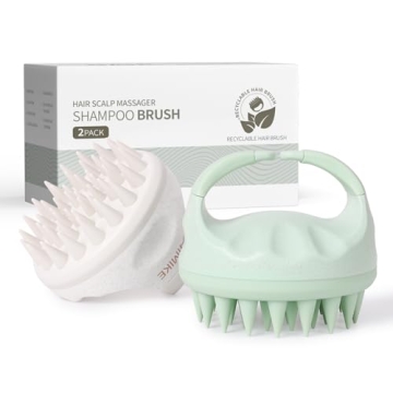 AIMIKE Scalp Massager Shampoo Brush, Eco-Friendly Silicone Scrubber for All Hair Types