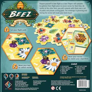Beez Board Game - Navigate the Buzzing World of Bees for Sweet Victory! Strategy Game, Fun Family Ga...