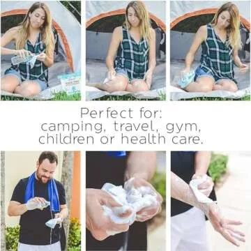 Scrubzz Disposable No Rinse Bathing Wipes - All-in-1 Single Use Shower Wipes, Simply Dampen, Lather, and Dry Without Shampoo or Rinsing (Unscented, 4-Pack)