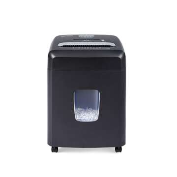 Amazon Basics 12 Sheet (new model) Micro Cut Paper and Credit Card CD Shredder With 6 Gallon Bin, Black