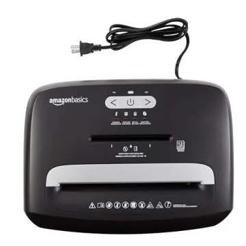 Amazon Basics 12 Sheet (new model) Micro Cut Paper and Credit Card CD Shredder With 6 Gallon Bin, Black