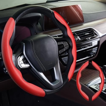 WOCOCN Carbon Fiber Steering Wheel Cover with Non-Slip Lining