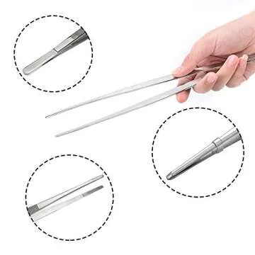 Stainless Steel 12-Inch Tweezers for Cooking & BBQ