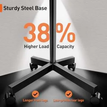 Perlegear Rolling TV Stand for 23-60 Inch LED Flat Screen/Curved TVs up to 88lbs,Mobile TV Stand Wheels with Height Adjustable Portable Rolling TV Cart Max VESA 400x400mm PGTVMC06