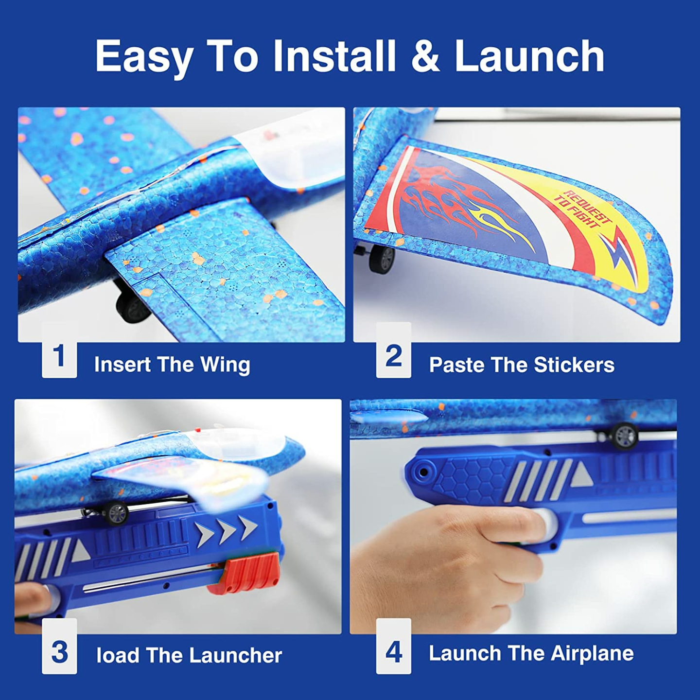 Wesfuner Foam Airplane Launcher Toys for Kids