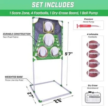 GoSports Red Zone Challenge Football Toss Game - Fun for All Ages