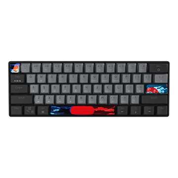 Mosptnspg Protable 60% Percent Gaming Keyboard Mechanical, Mini Compact RGB Backlit 61 Keys Wired Of...