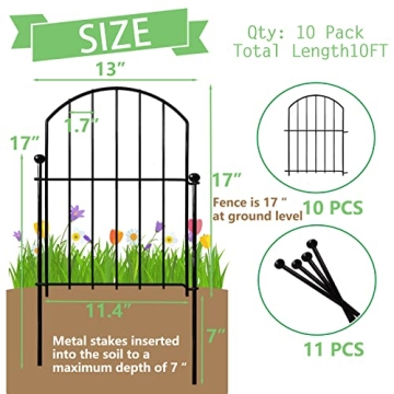09in x10ft Thrivinest Decorative Garden Fence