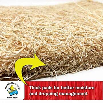 Laying Hen Nest Box Pads Made in USA from Sustainable Aspen Exceslior - 13x13 Nesting Box Liners (24 Pack)