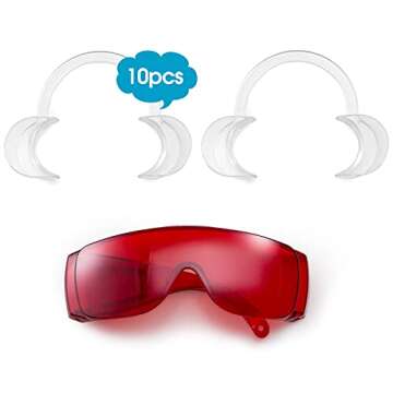 Hoper Teeth Whitening Teeth Examination Kit Finger Teeth Wipes Oral Brush Ups C Shape Teeth Whitening Cheek Retractor Vitamin e swabs 118 Pieces in Total