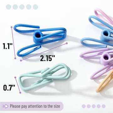 Mr. Pen- Chip Clips, 18 Pack, 2 Inch, Pastel Colors, Utility Steel PVC-Coated Clips, Bag Clips, Chip Clip, Metal Clips, Chip Bag Clip, Food Clips, Bag Clips for Food Storage, Food Bag Clips