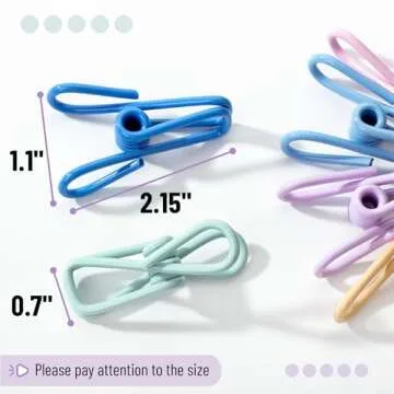 Mr. Pen- Chip Clips, 18 Pack, 2 Inch, Pastel Colors, Utility Steel PVC-Coated Clips, Bag Clips, Chip Clip, Metal Clips, Chip Bag Clip, Food Clips, Bag Clips for Food Storage, Food Bag Clips