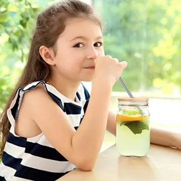 8 Bamboo Jar Lids with Straws - Leak Proof & Eco-Friendly