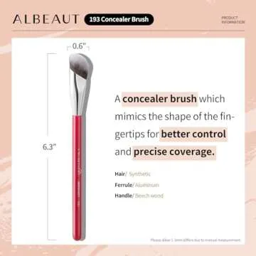Albeaut Concealer Brush, Under Eye Makeup Small Angled Precision Face Blending Brush (193 concealer brush-Limited Edition)