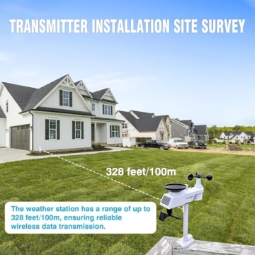 Sainlogic Wireless Weather Station with Outdoor Sensor, 8-in-1 Weather Station with Weather Forecast, Temperature, Air Pressure, Humidity, Wind Gauge, Rain Gauge, Moon Phrase, Alarm Clock (No WiFi)