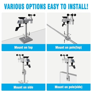 Sainlogic Wireless Weather Station with Outdoor Sensor, 8-in-1 Weather Station with Weather Forecast, Temperature, Air Pressure, Humidity, Wind Gauge, Rain Gauge, Moon Phrase, Alarm Clock (No WiFi)