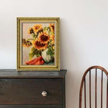 upsimples 8x10 Picture Frame with Real Glass, Ornate Vintage 8 x 10 Photo Frames for Wall Decor or Tabletop Display, Gold, 2 Pack