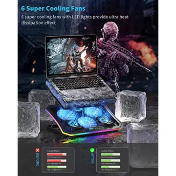 KeiBn Upgrade Laptop Cooling Pad for Gaming and Work