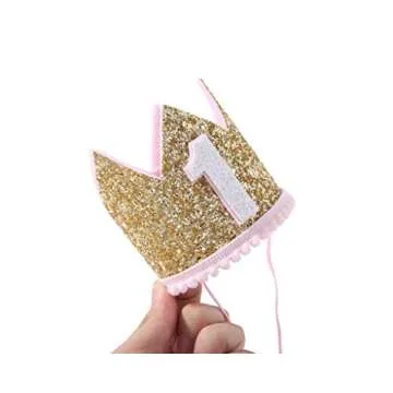 WAOUH 1st Birthday Crown Hat for Baby - First Birthday Party Decor for Baby Show…