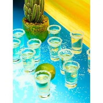 Burns Glass Flared Tequila Glasses - Set of 6 Shot Glasses
