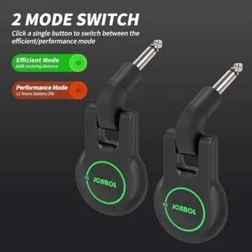 JCANOL J5 Wireless Guitar System Wireless Guitar Transmitter Receiver Rechargeable Audio with 10 Siganl Channels 164ft for Electric Guitar Bass