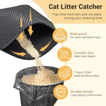 MIU COLOR Enclosed Cat Litter Box, Large Covered Kitty Litter Box with lid and Mat, Big Tor Entry Deep Traw High Sides Anti-Splashing Easy to Clean,Odor Control (Upgrade with Mat)