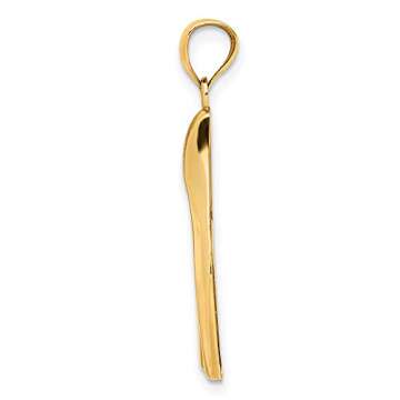 Mireval 14k Yellow Gold Wishbone Pendant on Chain