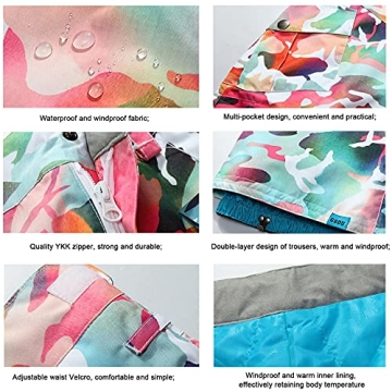 Womens Waterproof Insulated Ski Pants for Winter Sports