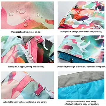 Womens Waterproof Insulated Ski Pants for Winter Sports