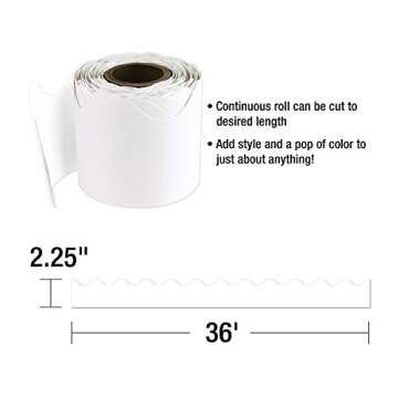 Carson Dellosa Education Carson Dellosa 36 Ft Scalloped White Bulletin Board Borders, Classroom Bord...