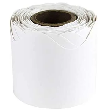 Carson Dellosa Education Carson Dellosa 36 Ft Scalloped White Bulletin Board Borders, Classroom Borders for Bulletin Board, White Board, Cork Board, Locker, and Classroom Décor, Bulletin Board Trim