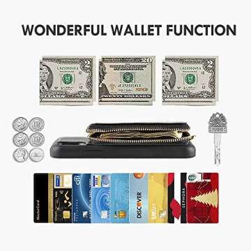 ZVE iPhone XR Case - Stylish Wallet with Crossbody Strap