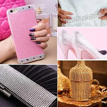 1980pcs Clear Rhinestone Stickers,6 Sizes Clear Face Gems Stickers Transparent Bling Bling Hair Gems Self Adhesive Crystal Stickers Diamond Stickers for Decorate Face Nail Body DIY Craft Scrapbooking