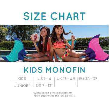 Compact Body Glove Travel Monofin for Kids - PNK/PRP