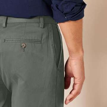 Classic-Fit Men's Chino Pants - Wrinkle Resistant, Dark Olive