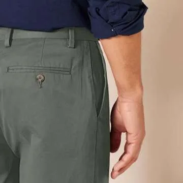 Classic-Fit Men's Chino Pants - Wrinkle Resistant, Dark Olive