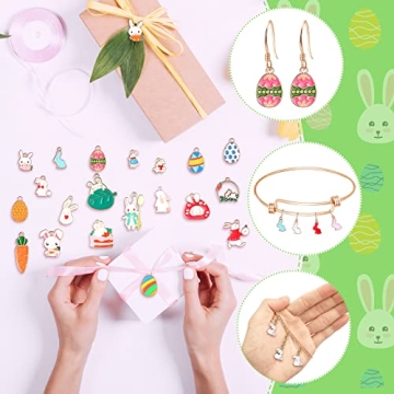 Kingdder Easter Charms for Crafting 100 Pcs DIY Jewelry