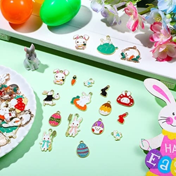 Kingdder Easter Charms for Crafting 100 Pcs DIY Jewelry