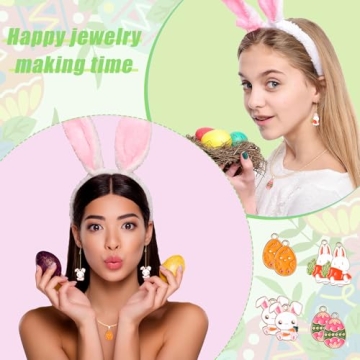 Kingdder Easter Charms for Crafting 100 Pcs DIY Jewelry