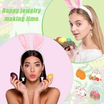 Kingdder Easter Charms for Crafting 100 Pcs DIY Jewelry