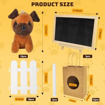 letesult 36Pcs Adopt A Puppy Party Favors, Mini Stuffed Animals Adopt A Dog Set Includes 12 Stuffed ...